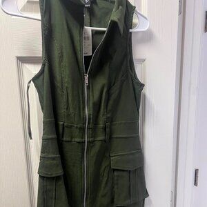 All The Attention Collared Cargo Mini Dress